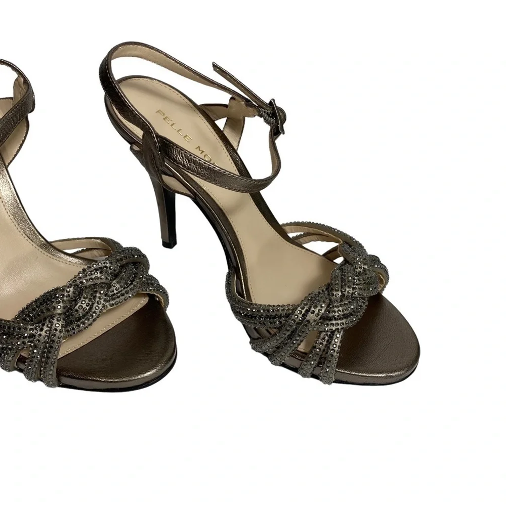 Pelle Moda Rhinestone Gray heels size 6M